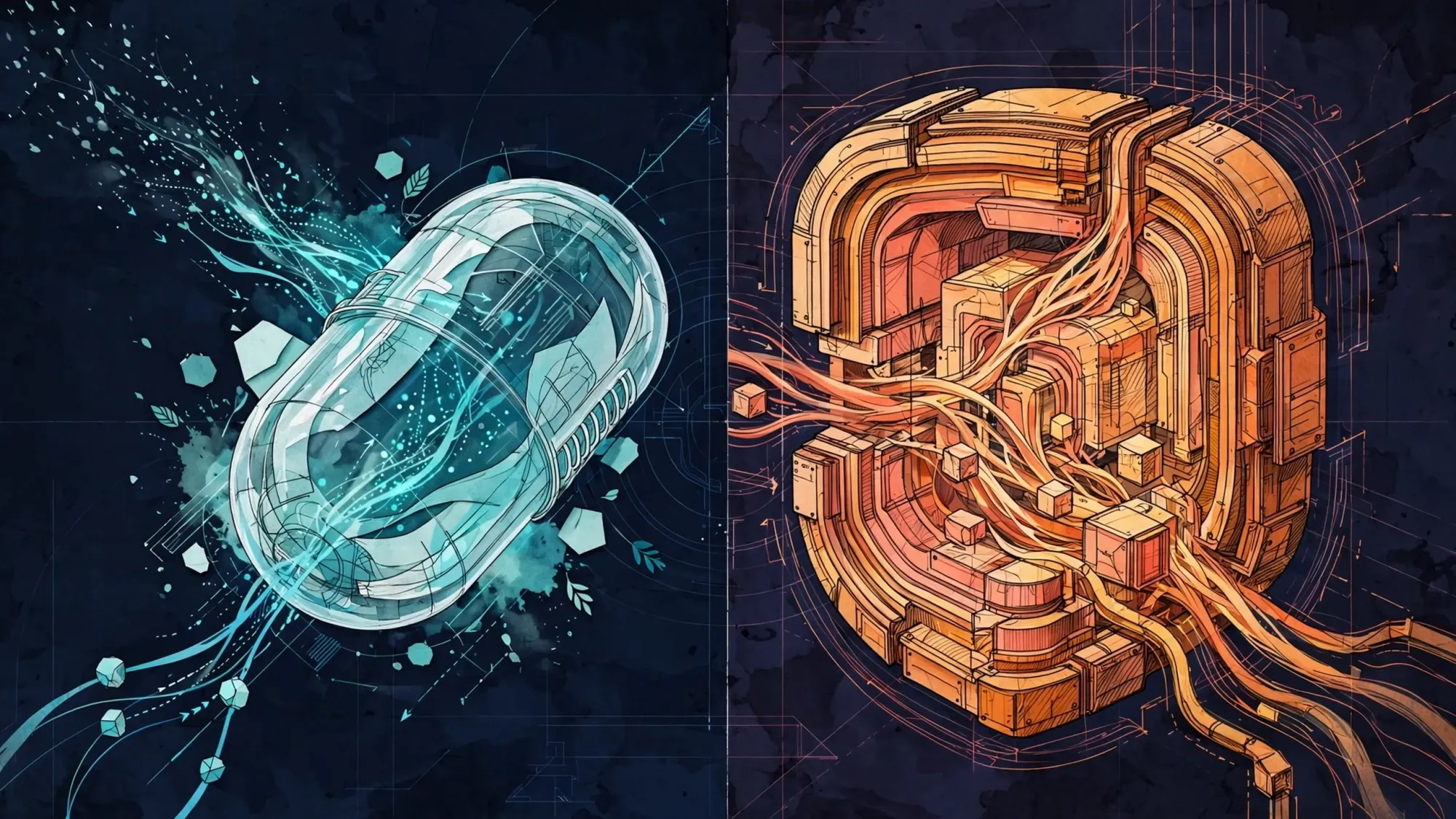 Minh họa Illustration Art về LXC hay VM trên Proxmox? Cách chọn theo workload và mức cô lập